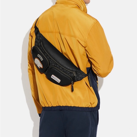 Coach Sprint Belt Bag In Signature Jacquard With Ski Patches - Picture 8 of 8